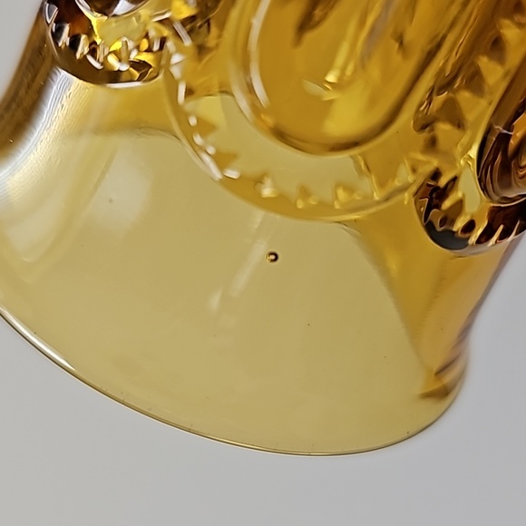 Vintage L.E. Smith Moon and Star Amber 3 5/8" Juice Glass - Picture 5 of 7